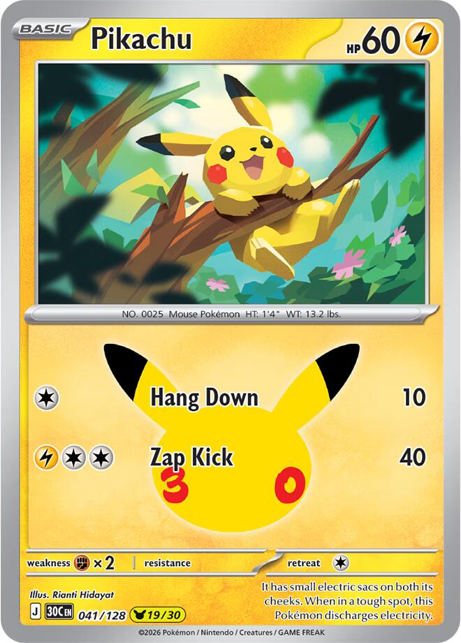 Pikachu - 041/128 - Pikachu Rare