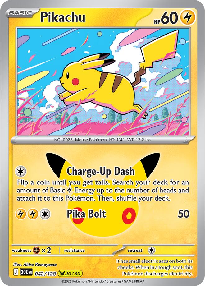 Pikachu - 042/128 - Pikachu Rare