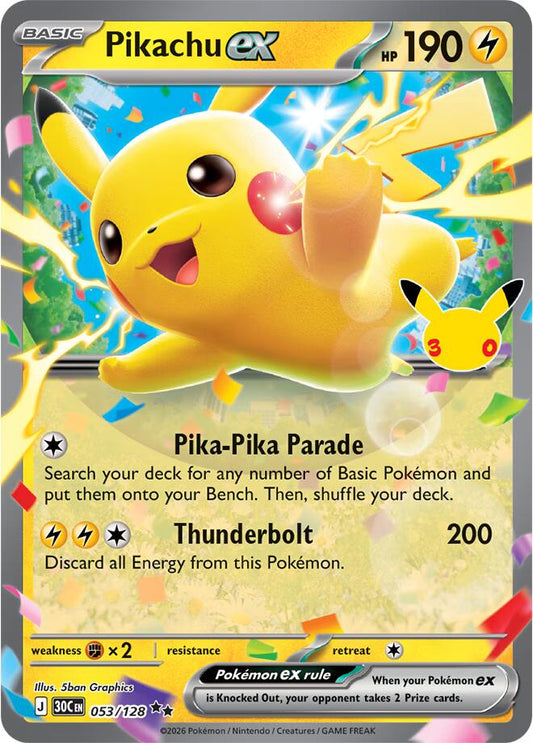 Pikachu ex - 053/128 - Double Rare