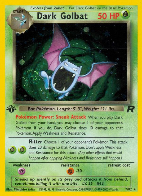 Dark Golbat - 7/82 - Unlimited Holofoil Rare Holo