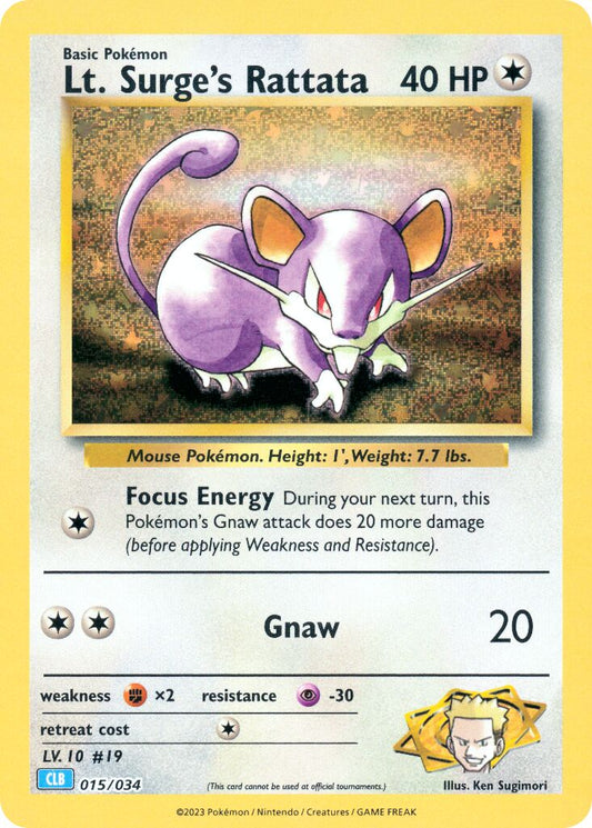 Lt. Surge's Rattata - 015/034 - Classic Collection