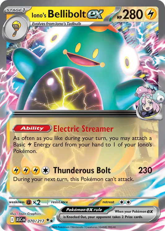 Iono's Bellibolt ex - 070/217 - Double Rare