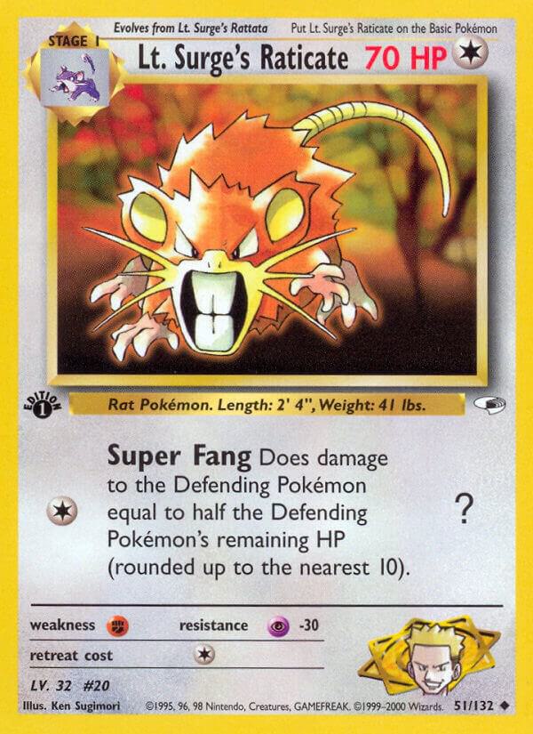Lt. Surge's Raticate - 51/132 - Unlimited Uncommon