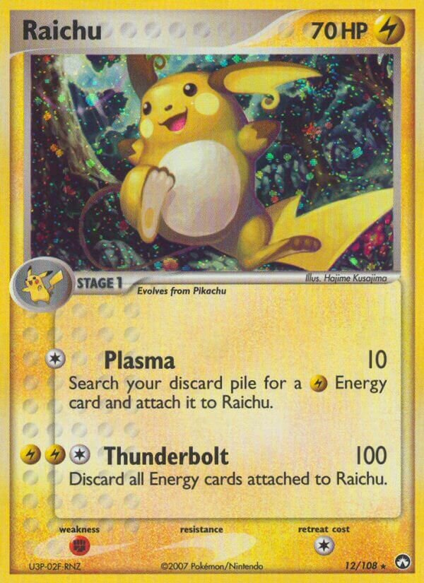 Raichu - 12/108 - Rare Holo