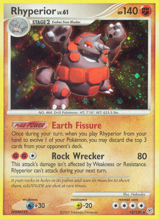 Rhyperior - 12/130 - Rare Holo