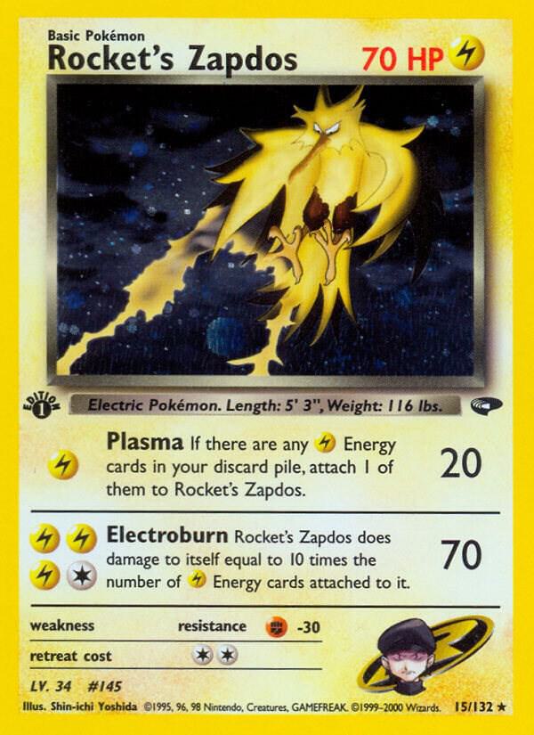 Rocket's Zapdos - 15/132 - Rare Holo