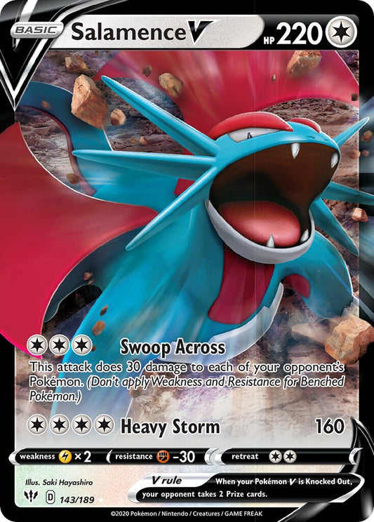 Salamence V - 143/189 - Holo Rare V