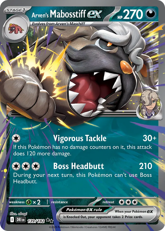 Arven's Mabosstiff ex - 139/182 - Double Rare