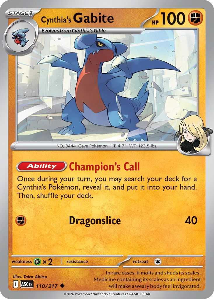 Cynthia's Gabite - 110/217 - Uncommon