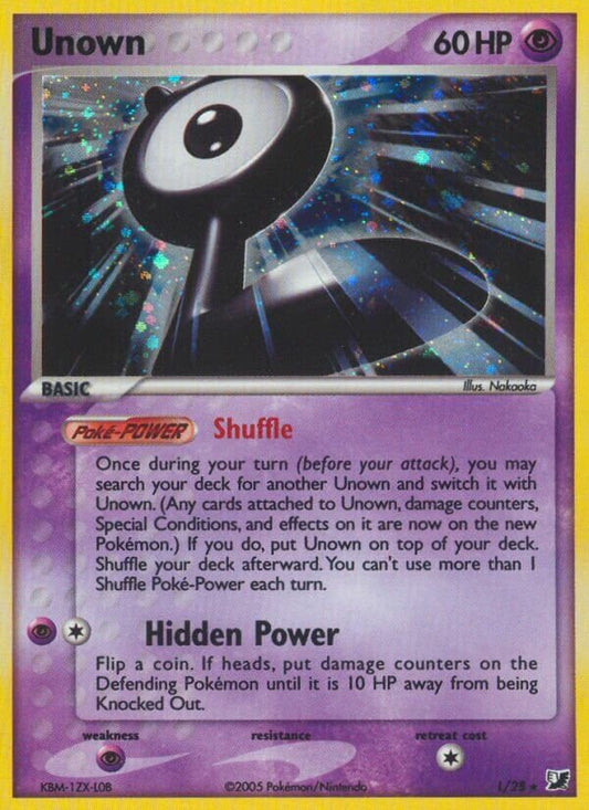 Unown - L/28 - Rare Holo