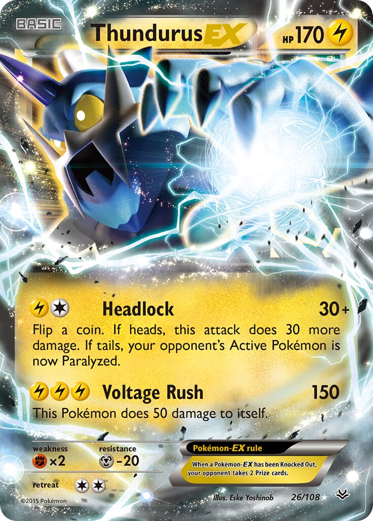 Thundurus-EX - 26/108 - Rare Holo EX