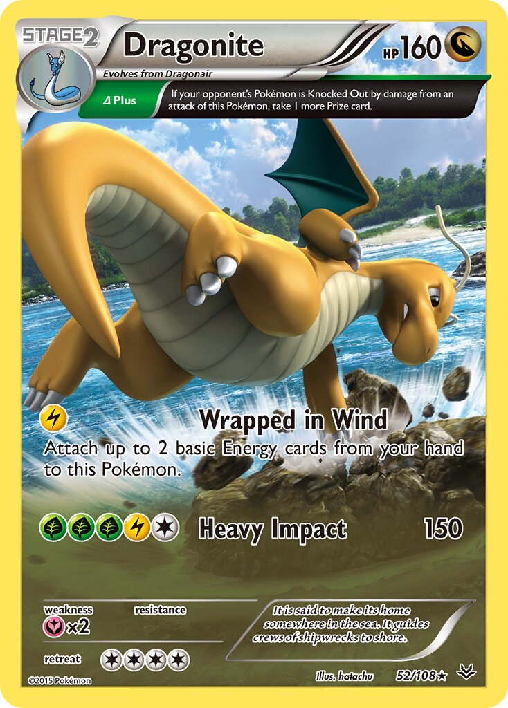 Dragonite - 52/108 - Rare Holo