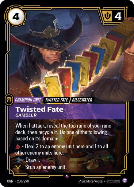 TWISTED FATE, GAMBLER - OGN-200/298 (Foil)