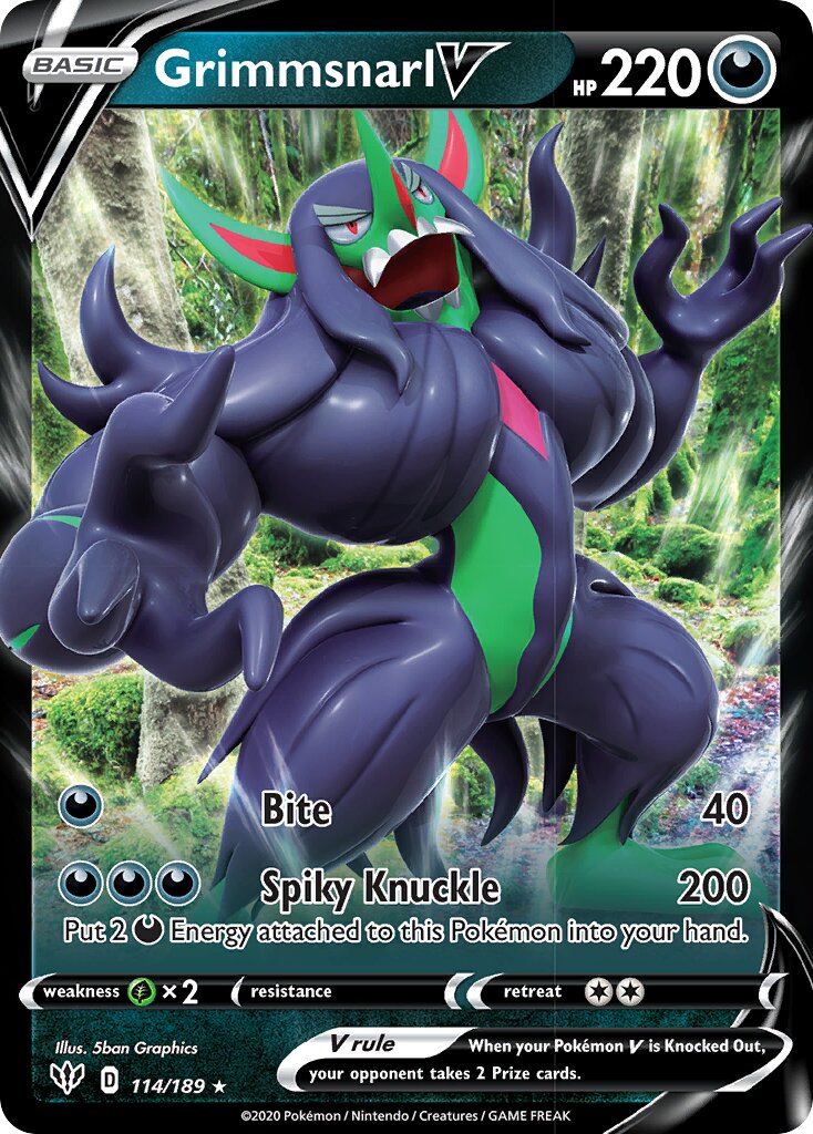 Grimmsnarl V - 114/189 - Holo Rare V