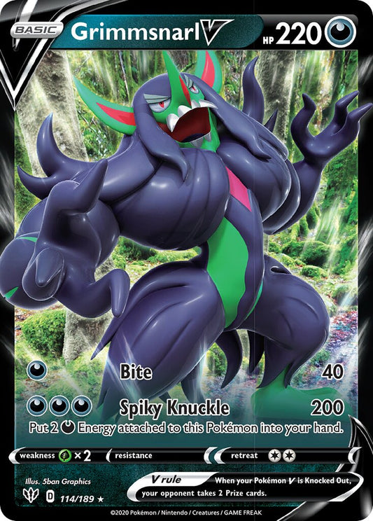 Grimmsnarl V - 114/189 - Holo Rare V
