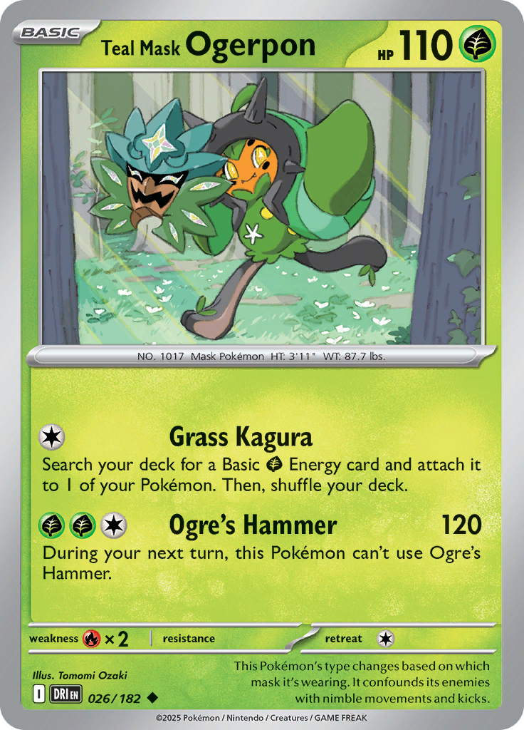 Teal Mask Ogerpon - 026/182 - Uncommon (Español LA)