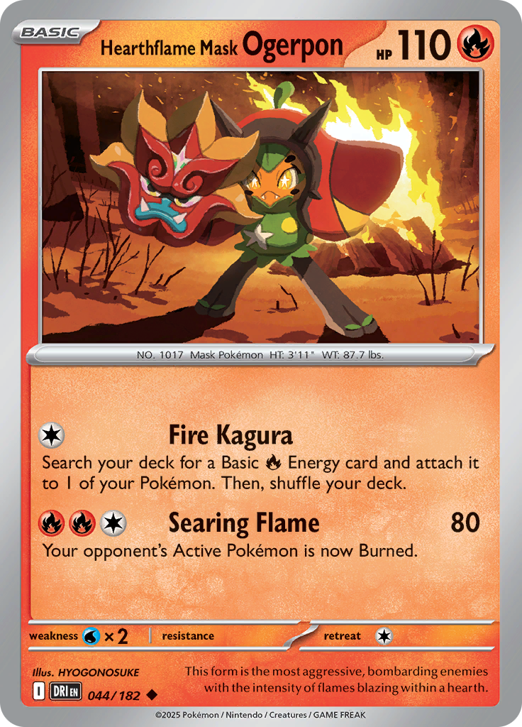 Hearthflame Mask Ogerpon - 044/182 - Uncommon