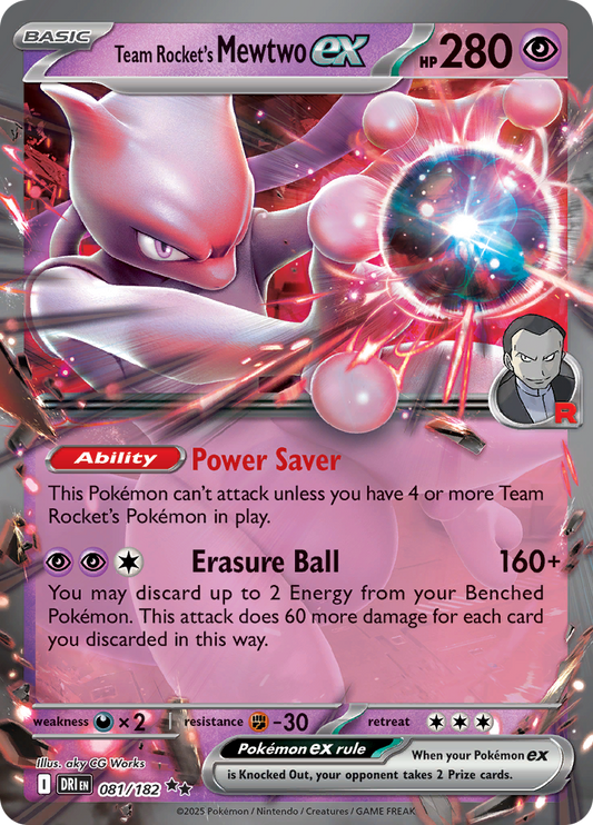 Team Rocket's Mewtwo ex - 081/182 - Double Rare (Español LA)