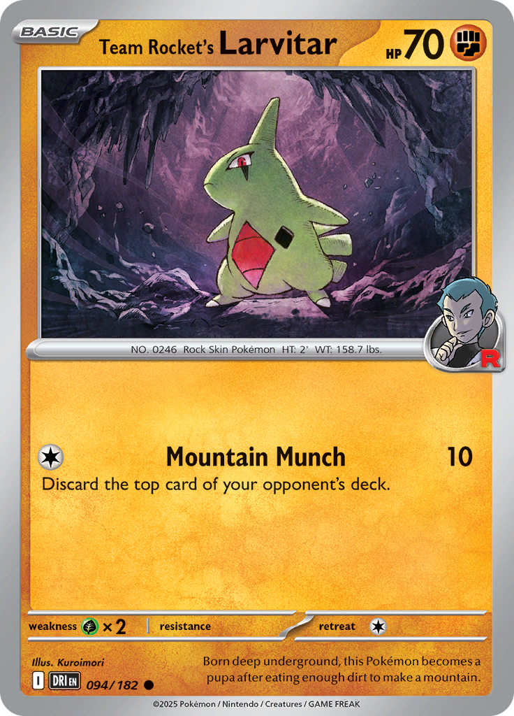 Team Rocket's Larvitar - 094/182 - Common (Español LA)