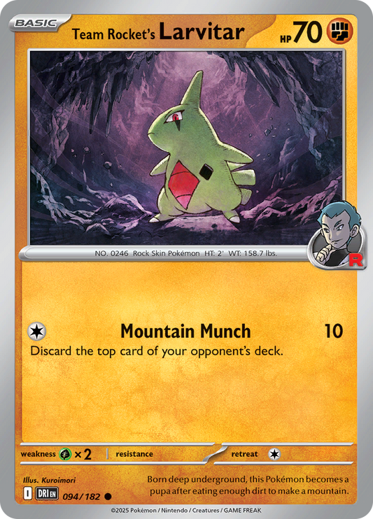 Team Rocket's Larvitar - 094/182 - Common (Español LA)