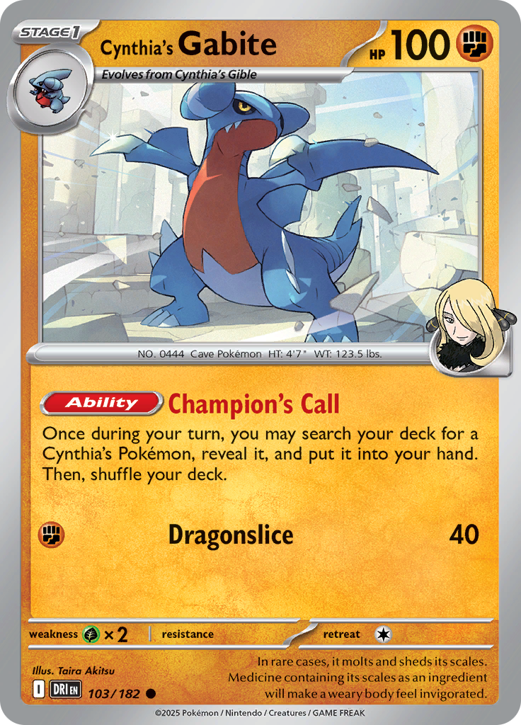 Cynthia's Gabite - 103/182 - Common