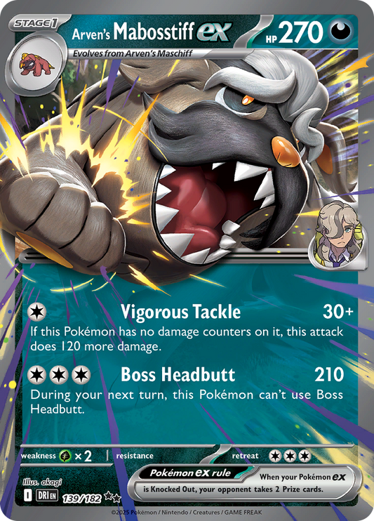 Arven's Mabosstiff ex - 139/182 - Double Rare
