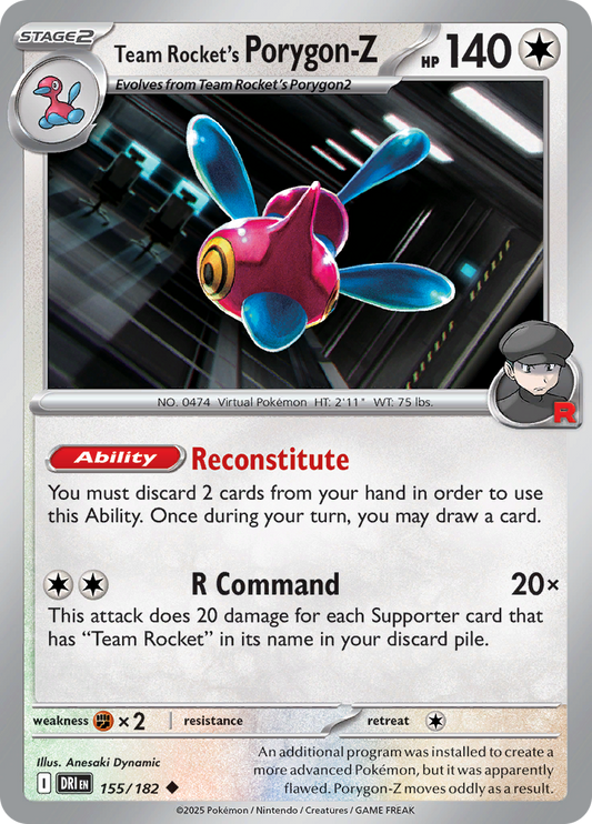 Team Rocket's Porygon-Z - 155/182 - Uncommon (Español LA)