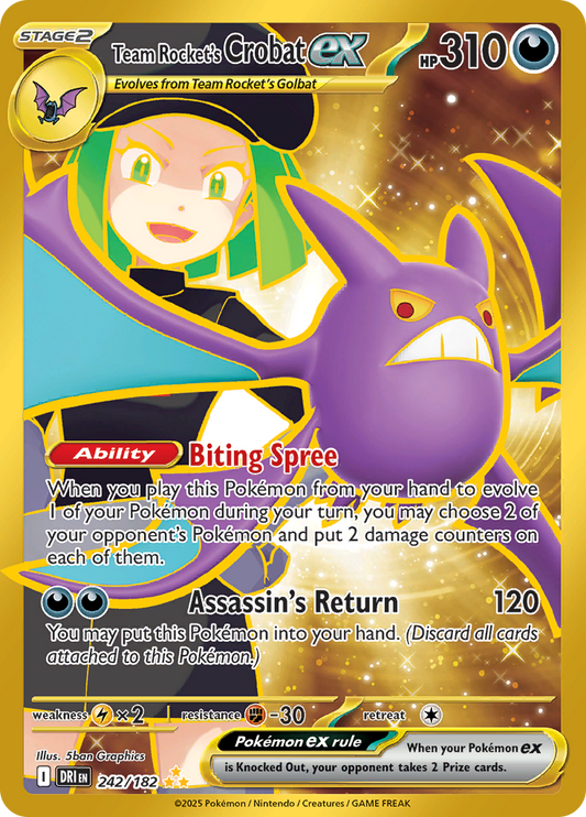 Team Rocket's Crobat ex - 242/182 - Hyper Rare
