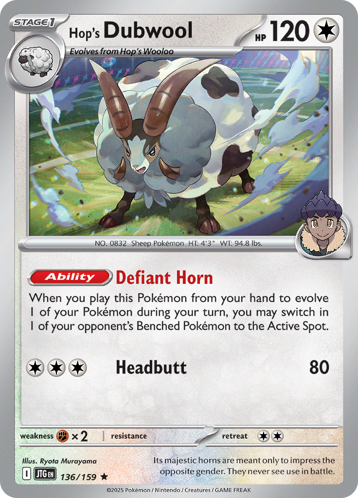 Hop's Dubwool - 136/159 - Holo Rare