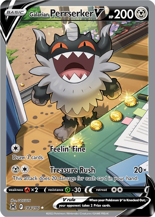 Galarian Perrserker V - 184/196 - Alternate Art Ultra Rare