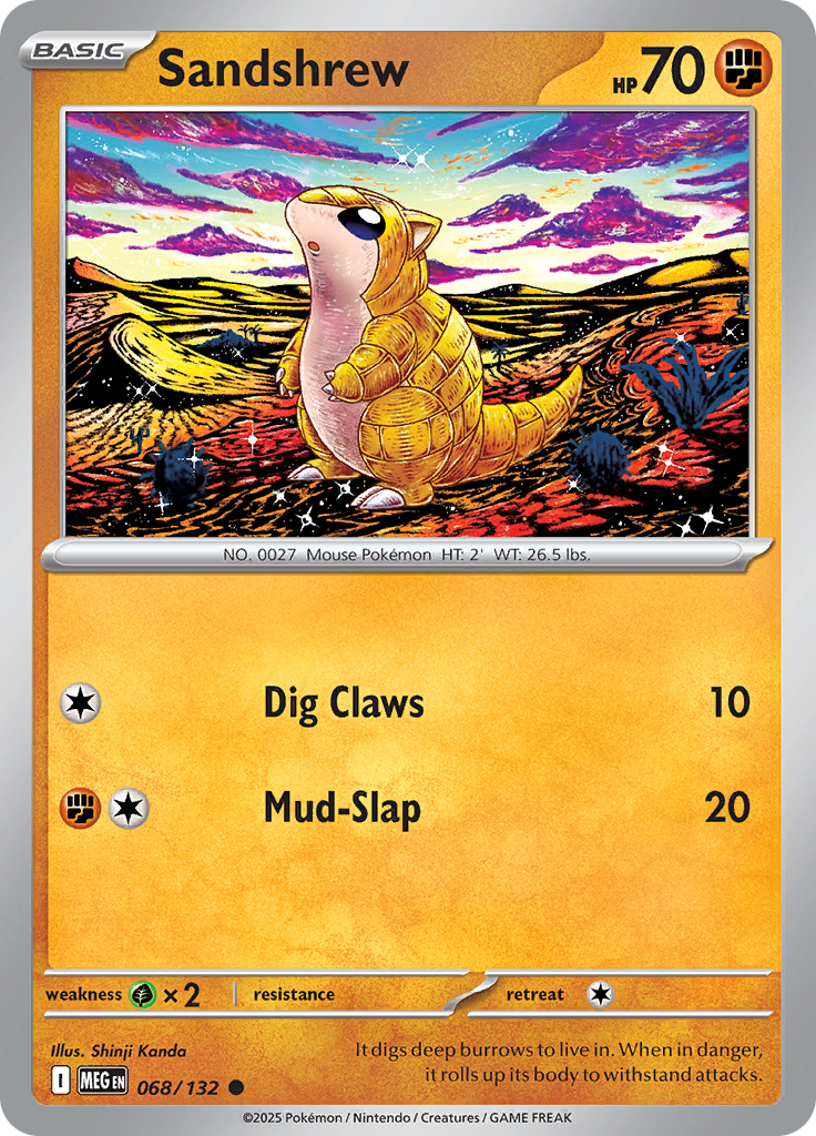 Sandshrew - 068/132 - Common Reverse Holo (Español LA)