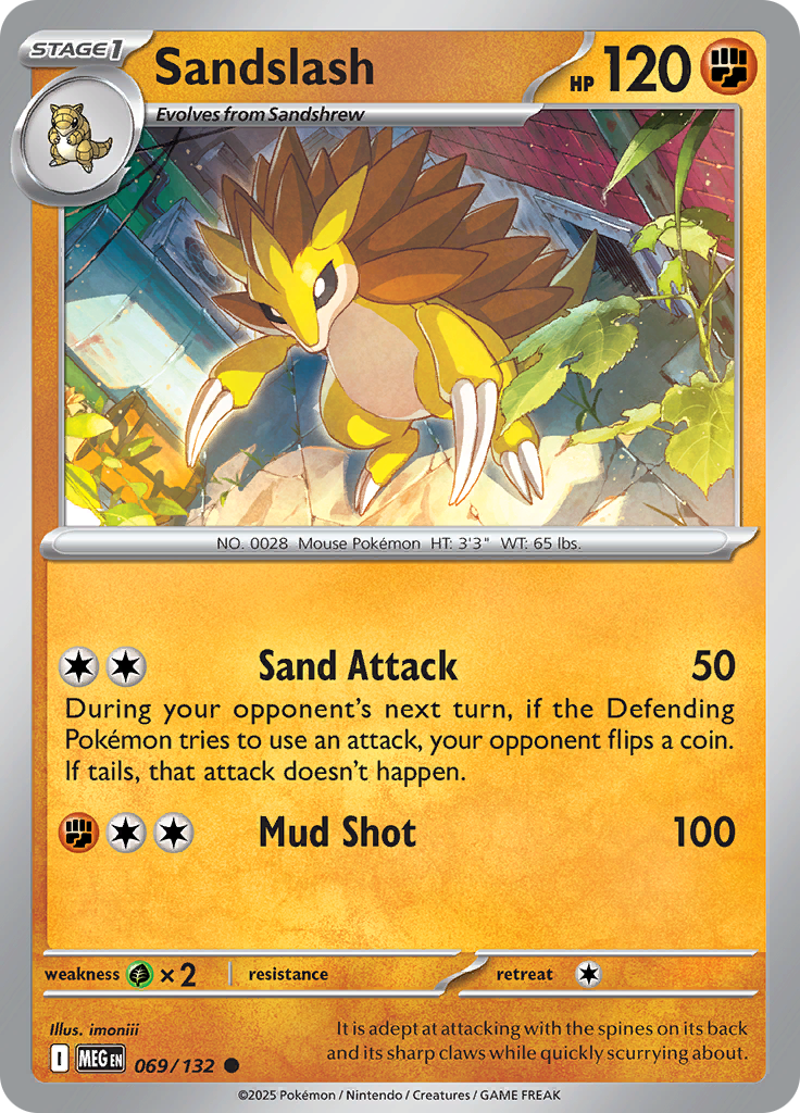 Sandslash - 069/132 - Common Reverse Holo (Español LA)