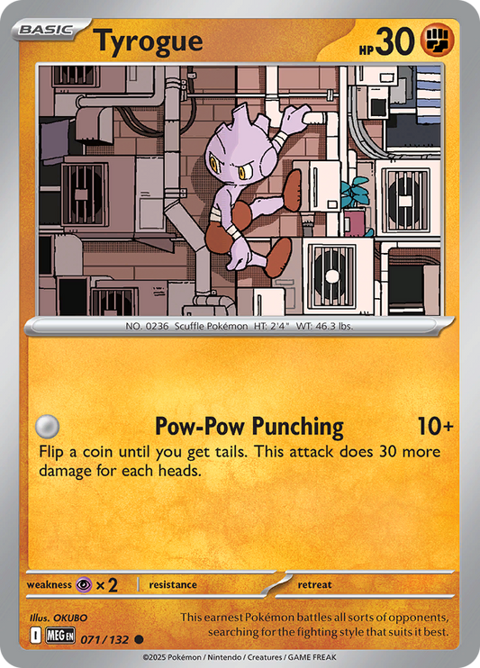 Tyrogue - 071/132 - Common Reverse Holo (Español LA)