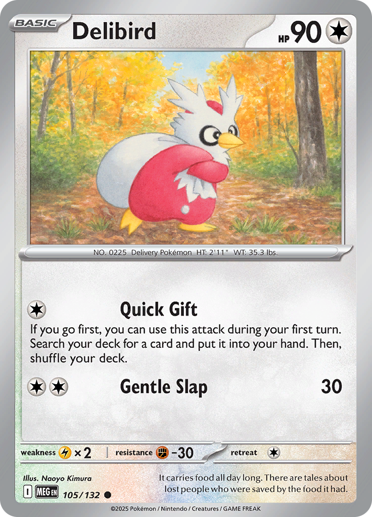 Delibird - 105/132 - Common Reverse Holo