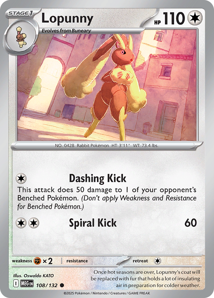 Lopunny - 108/132 - Common Reverse Holo (Español LA)