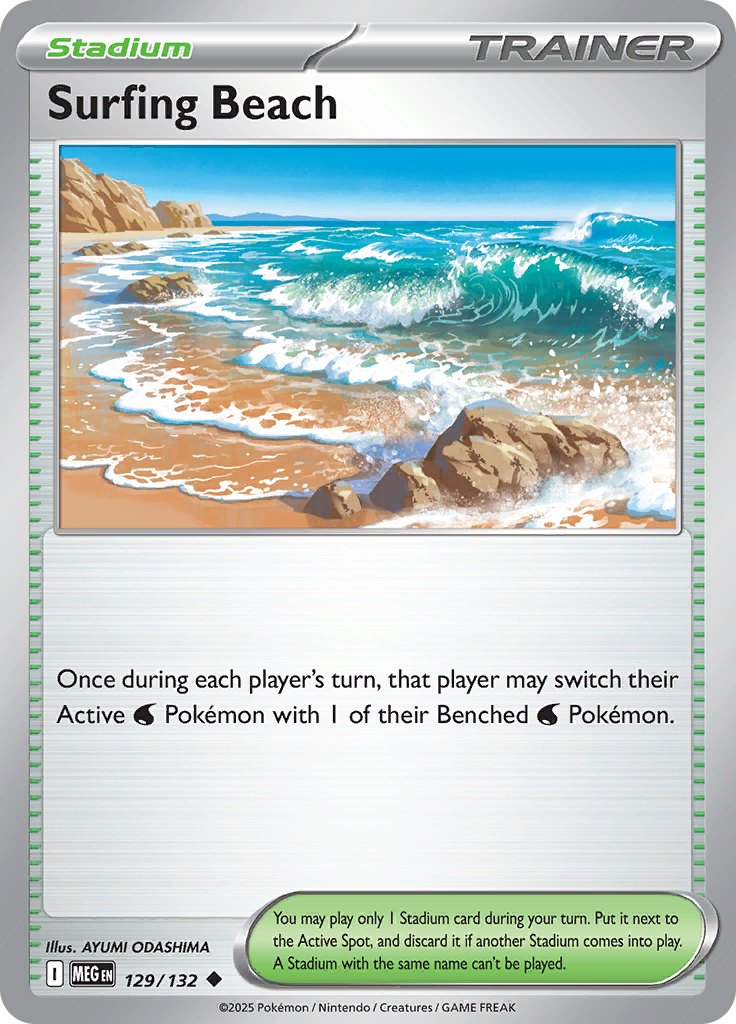 Surfing Beach - 129/132 - Uncommon Reverse Holo
