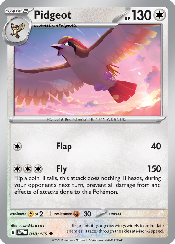 Pidgeot - 018/165 - Uncommon