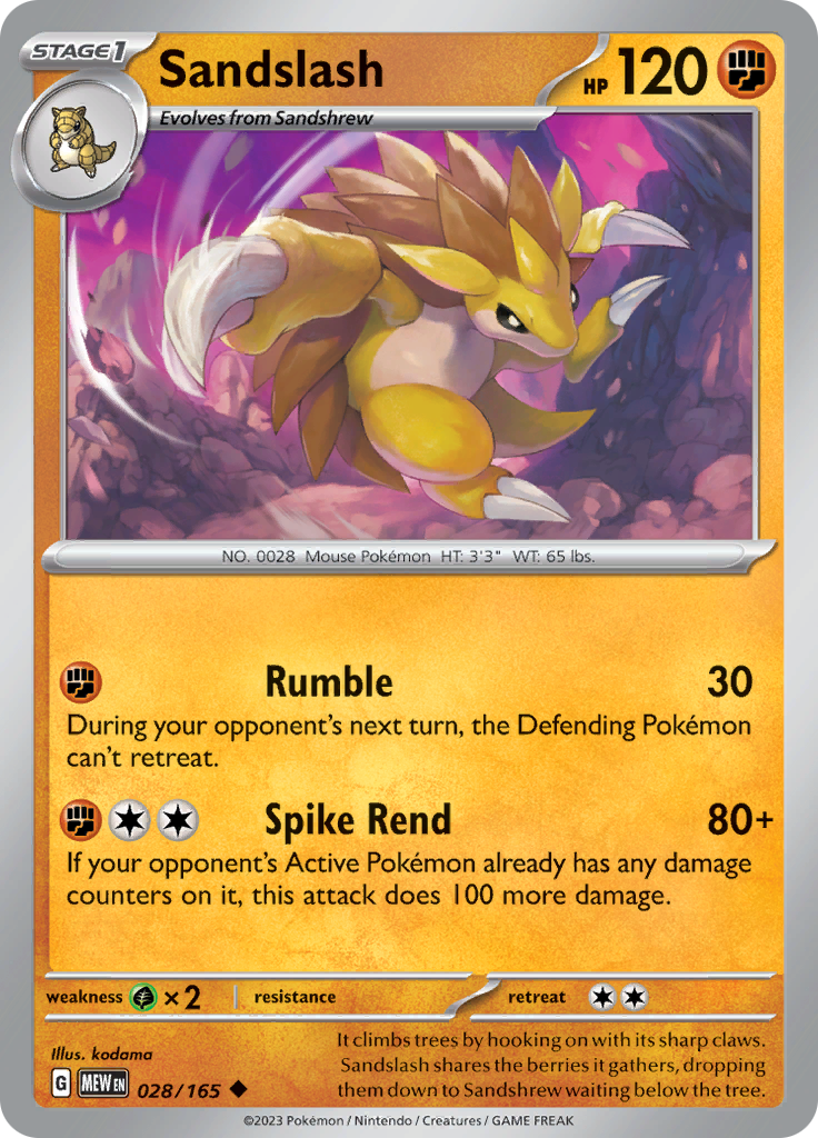 Sandslash - 028/165 - Uncommon