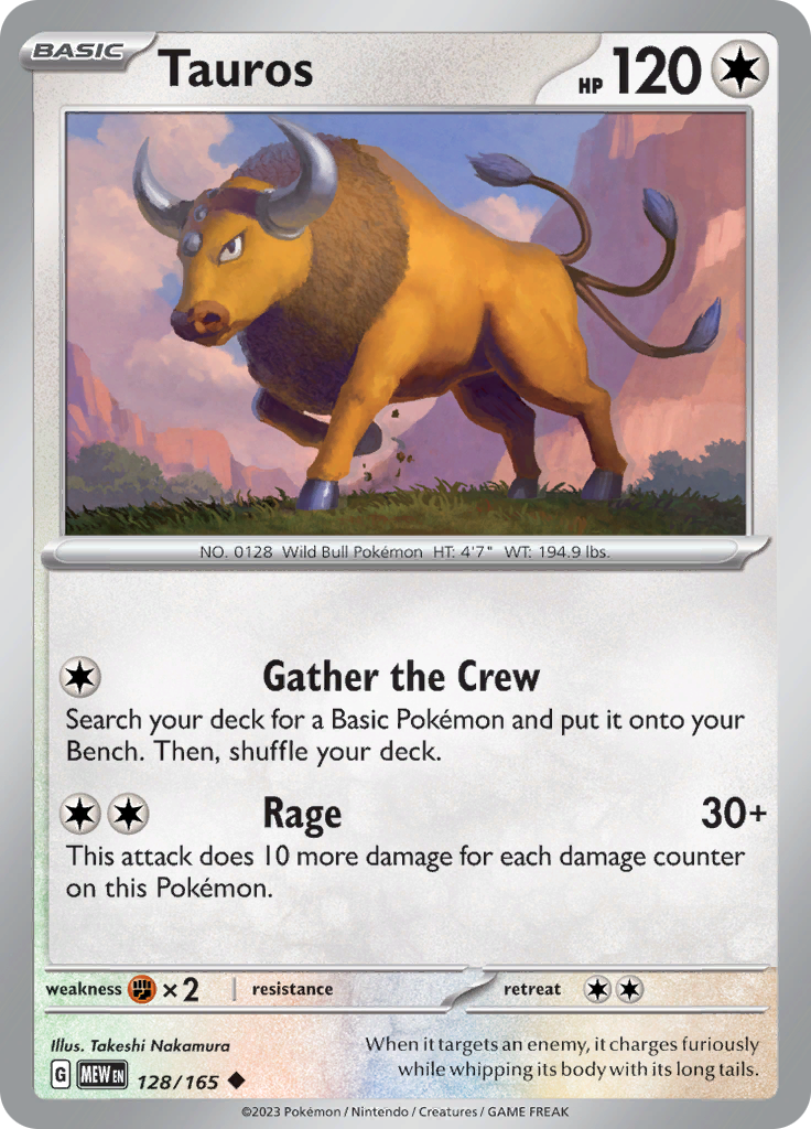 Tauros - 128/165 - Uncommon (Español)