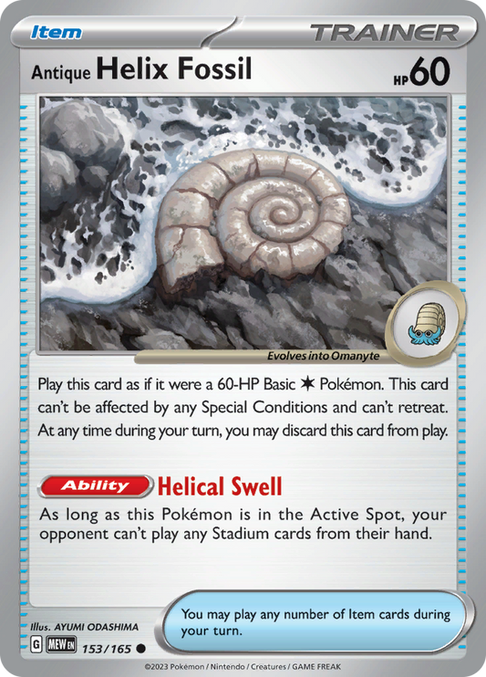 Antique Helix Fossil - 153/165 - Common (Español)