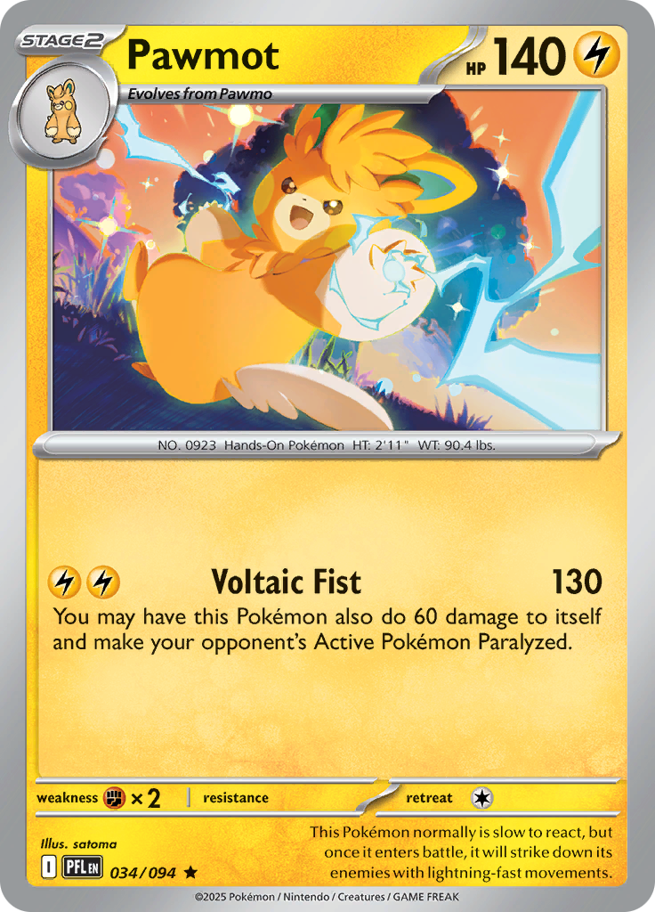 Pawmot - 034/094 - Rare Reverse Holo