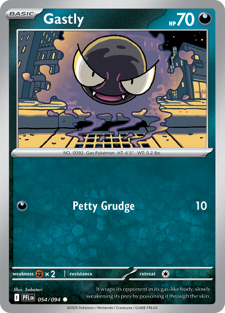Gastly - 054/094 - Common Reverse Holo (Español LA)
