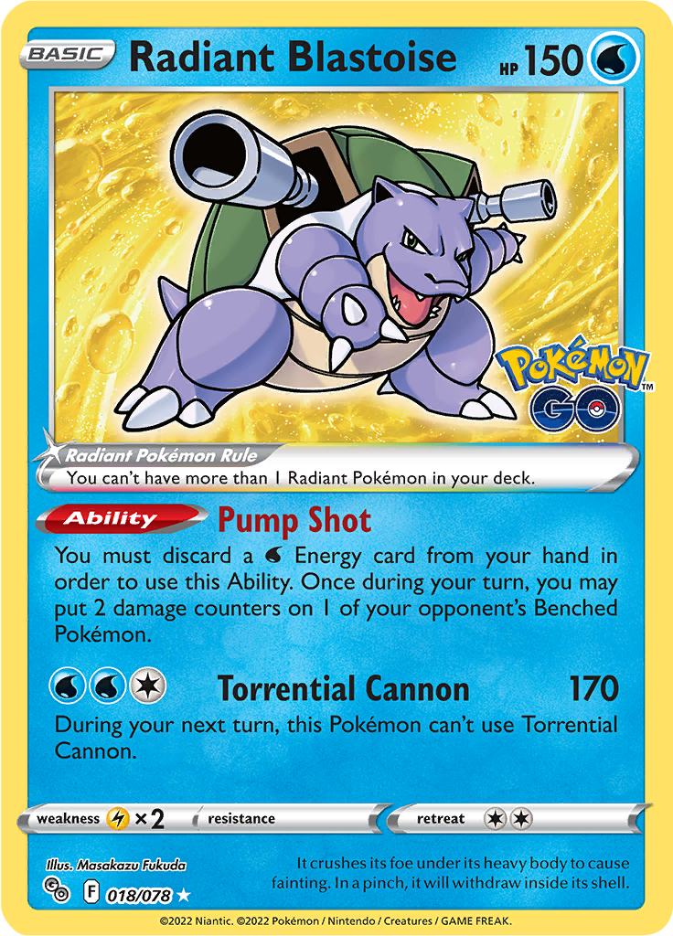 Radiant Blastoise - 018/078 - Radiant Rare (Español)