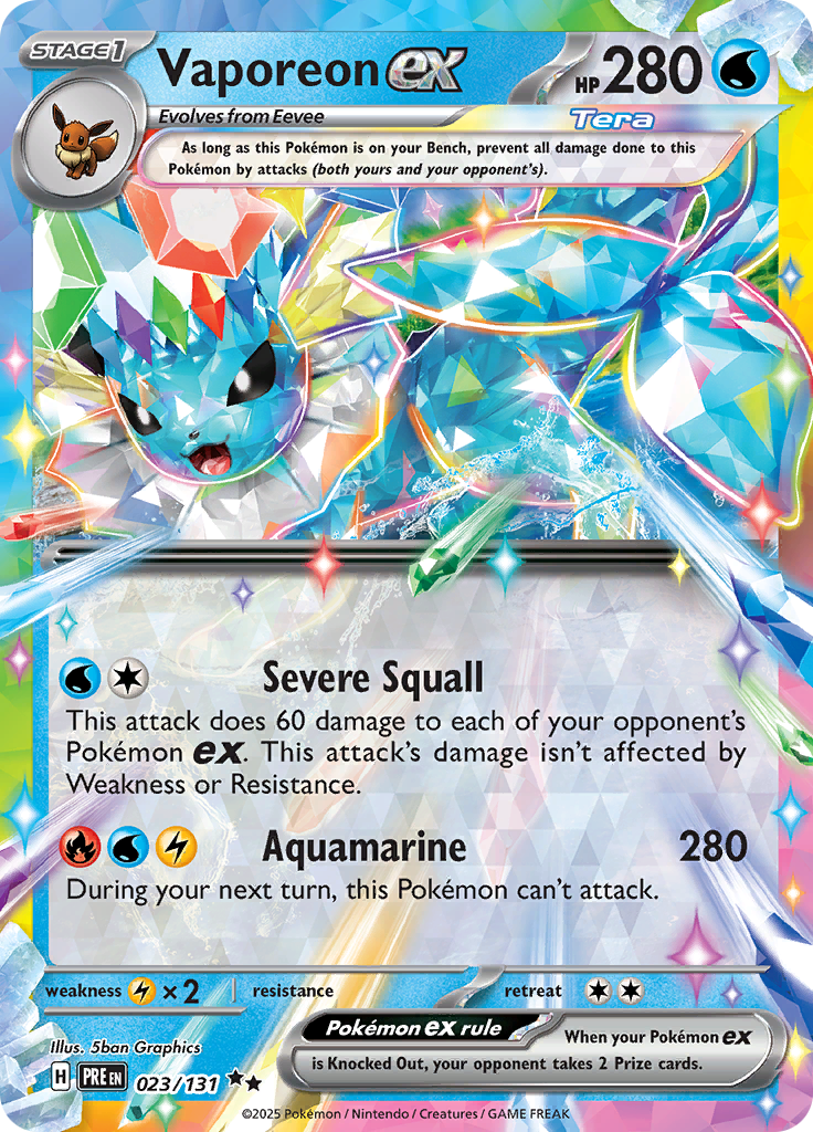 Vaporeon ex - 023/131 - Ultra Rare (Prismatic Evolutions Stamp)