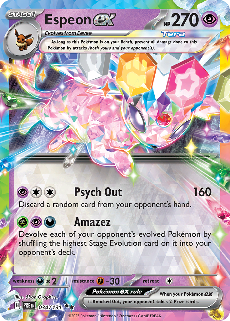 Espeon ex - 034/131 - Ultra Rare (Prismatic Evolutions Stamp)