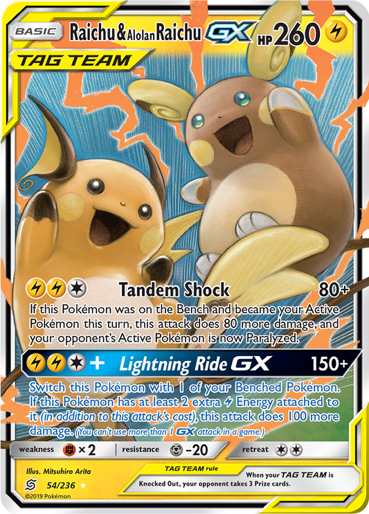 Raichu & Alolan Raichu GX - 54/236 - Ultra Rare