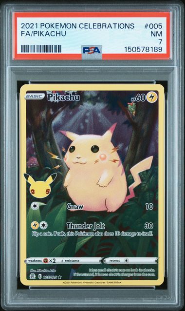 2021 POKEMON CELEBRATIONS #005 FA/PIKACHU - PSA 7