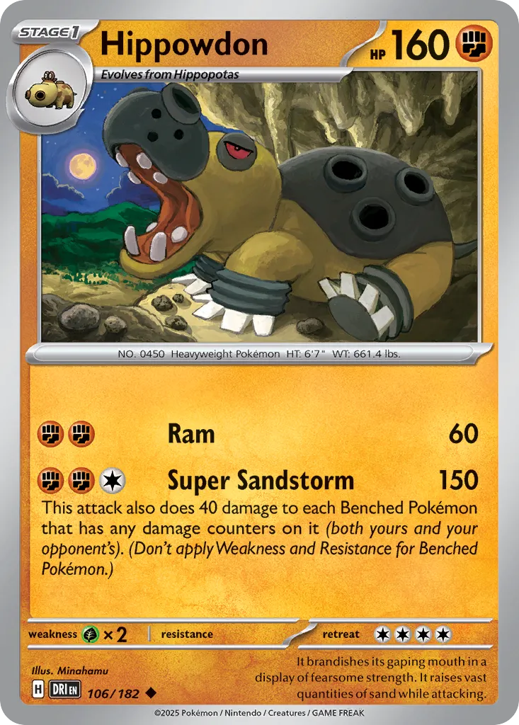 Hippowdon - 106/182 - Uncommon