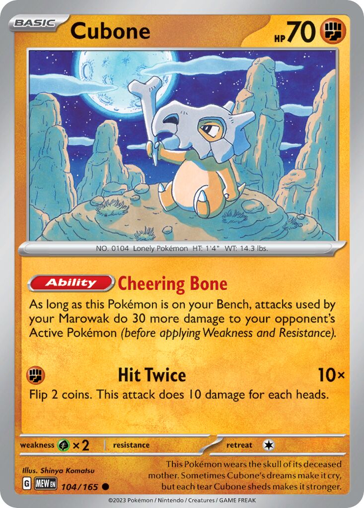 Cubone - 104/165 - Common
