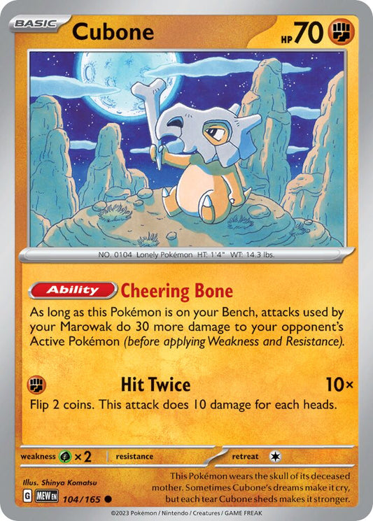 Cubone - 104/165 - Common
